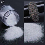 1 Box Black White Nail Glitter Dipping Powder Shiny Pigment Dust Laser Sugar Nail Art Sequins Glitters Decorations Manicure TRMN