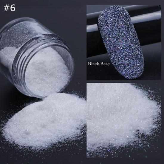 1 Box Black White Nail Glitter Dipping Powder Shiny Pigment Dust Laser Sugar Nail Art Sequins Glitters Decorations Manicure TRMN