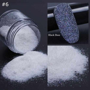 1 Box Black White Nail Glitter Dipping Powder Shiny Pigment Dust Laser Sugar Nail Art Sequins Glitters Decorations Manicure TRMN