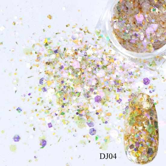 1 Box Nail Mermaid Glitter Flakes Sparkly 3D Hexagon Colorful Sequins Spangles Polish Manicure Nails Art Decorations TRDJ01-12