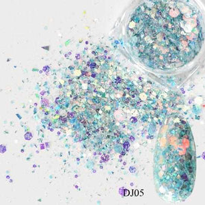 1 Box Nail Mermaid Glitter Flakes Sparkly 3D Hexagon Colorful Sequins Spangles Polish Manicure Nails Art Decorations TRDJ01-12