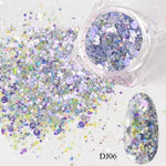 1 Box Nail Mermaid Glitter Flakes Sparkly 3D Hexagon Colorful Sequins Spangles Polish Manicure Nails Art Decorations TRDJ01-12