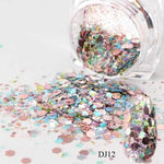 1 Box Nail Mermaid Glitter Flakes Sparkly 3D Hexagon Colorful Sequins Spangles Polish Manicure Nails Art Decorations TRDJ01-12