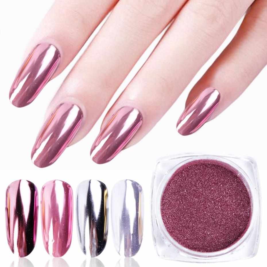 1box Mirror Glitter Powder Nail Art Chrome Pigment Pearl Polishing Rubbing Nail Dust Manicure Decorations Dip Powder LAC/ASX-1