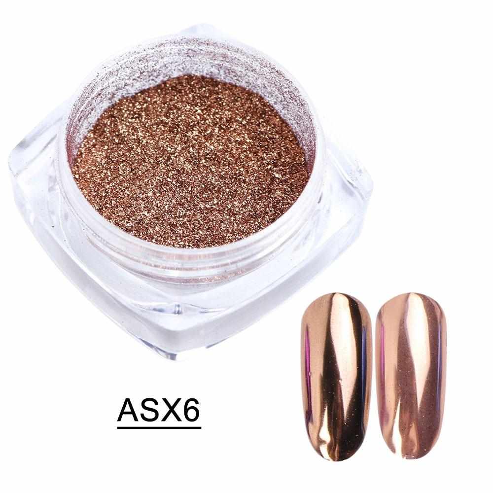 1box Mirror Glitter Powder Nail Art Chrome Pigment Pearl Polishing Rubbing Nail Dust Manicure Decorations Dip Powder LAC/ASX-1