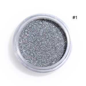 1 Box Holographic Nail Glitter Powder Pigment Chrome Shining Silver Nail Dust for Nail Tips Nail Art Decoration Pigment