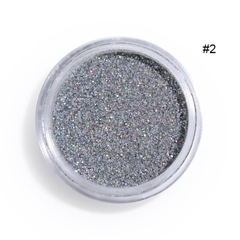 1 Box Holographic Nail Glitter Powder Pigment Chrome Shining Silver Nail Dust for Nail Tips Nail Art Decoration Pigment