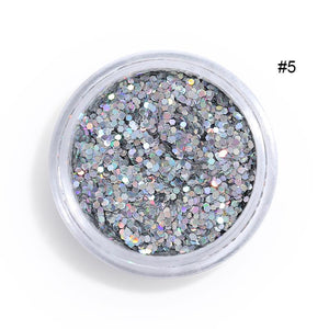 1 Box Holographic Nail Glitter Powder Pigment Chrome Shining Silver Nail Dust for Nail Tips Nail Art Decoration Pigment