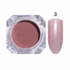 1 Box Holographic Nail Glitter Powder Pigment Chrome Shining Silver Nail Dust for Nail Tips Nail Art Decoration Pigment