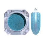 1 Box Holographic Nail Glitter Powder Pigment Chrome Shining Silver Nail Dust for Nail Tips Nail Art Decoration Pigment