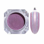 1 Box Holographic Nail Glitter Powder Pigment Chrome Shining Silver Nail Dust for Nail Tips Nail Art Decoration Pigment