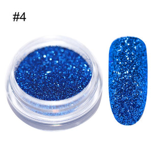 1 Box Holographic Nail Glitter Powder Pigment Chrome Shining Silver Nail Dust for Nail Tips Nail Art Decoration Pigment