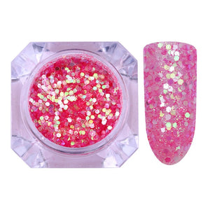 1 Box Holographic Nail Glitter Powder Pigment Chrome Shining Silver Nail Dust for Nail Tips Nail Art Decoration Pigment