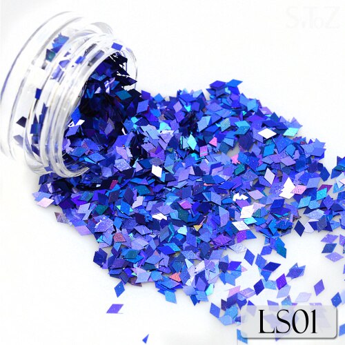 1 Bottle Laser Silver Nail Glitter Sequins Dust Mixed Rhombus Shape Tips DIY Charm Polish Flakes Decorations Manicure SALS01-16