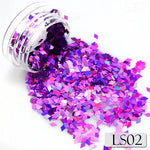 1 Bottle Laser Silver Nail Glitter Sequins Dust Mixed Rhombus Shape Tips DIY Charm Polish Flakes Decorations Manicure SALS01-16