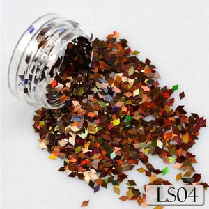 1 Bottle Laser Silver Nail Glitter Sequins Dust Mixed Rhombus Shape Tips DIY Charm Polish Flakes Decorations Manicure SALS01-16