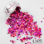 1 Bottle Laser Silver Nail Glitter Sequins Dust Mixed Rhombus Shape Tips DIY Charm Polish Flakes Decorations Manicure SALS01-16