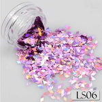 1 Bottle Laser Silver Nail Glitter Sequins Dust Mixed Rhombus Shape Tips DIY Charm Polish Flakes Decorations Manicure SALS01-16