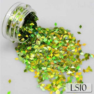 1 Bottle Laser Silver Nail Glitter Sequins Dust Mixed Rhombus Shape Tips DIY Charm Polish Flakes Decorations Manicure SALS01-16