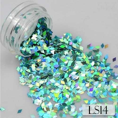 1 Bottle Laser Silver Nail Glitter Sequins Dust Mixed Rhombus Shape Tips DIY Charm Polish Flakes Decorations Manicure SALS01-16