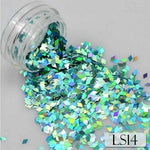 1 Bottle Laser Silver Nail Glitter Sequins Dust Mixed Rhombus Shape Tips DIY Charm Polish Flakes Decorations Manicure SALS01-16