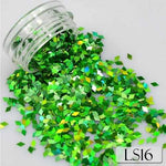 1 Bottle Laser Silver Nail Glitter Sequins Dust Mixed Rhombus Shape Tips DIY Charm Polish Flakes Decorations Manicure SALS01-16