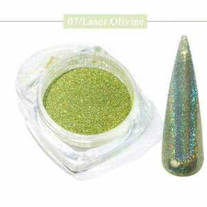 Holographic Laser Glitter Powder Nail Pigment Powder Gradient Mirror Effect Nail Art Chrome Sequins Shining Polish Dust CH1028