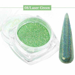 Holographic Laser Glitter Powder Nail Pigment Powder Gradient Mirror Effect Nail Art Chrome Sequins Shining Polish Dust CH1028