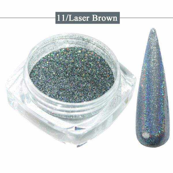 Holographic Laser Glitter Powder Nail Pigment Powder Gradient Mirror Effect Nail Art Chrome Sequins Shining Polish Dust CH1028