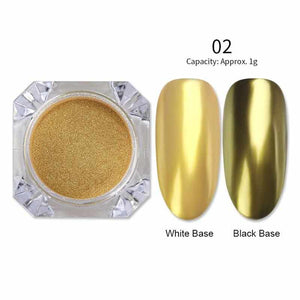 1 Box Mirror Nail Powder Rose Gold Champagne Silver Gold Chrome Nail Art Glitter Pigment Dust Manicure Nail Art Decoration