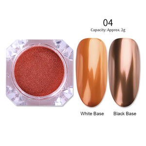 1 Box Mirror Nail Powder Rose Gold Champagne Silver Gold Chrome Nail Art Glitter Pigment Dust Manicure Nail Art Decoration