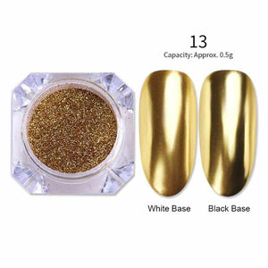 1 Box Mirror Nail Powder Rose Gold Champagne Silver Gold Chrome Nail Art Glitter Pigment Dust Manicure Nail Art Decoration