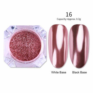 1 Box Mirror Nail Powder Rose Gold Champagne Silver Gold Chrome Nail Art Glitter Pigment Dust Manicure Nail Art Decoration