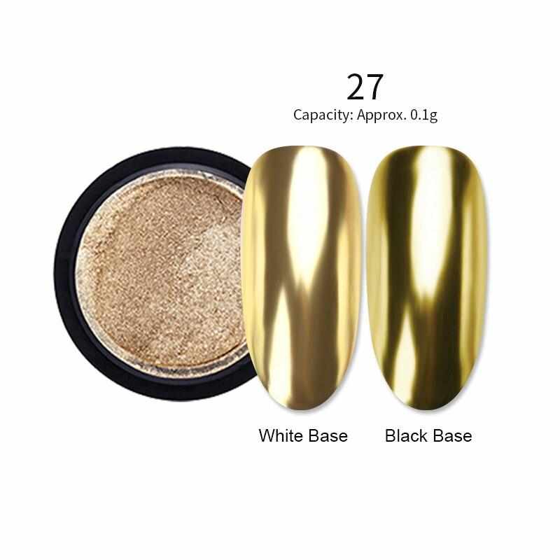 1 Box Mirror Nail Powder Rose Gold Champagne Silver Gold Chrome Nail Art Glitter Pigment Dust Manicure Nail Art Decoration