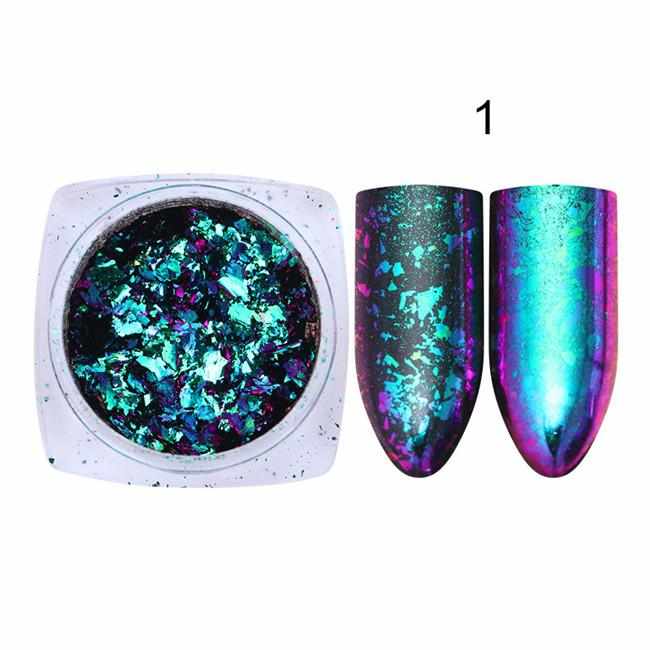 BORN PRETTY Chameleon Irregular Nail Sequins Starry Foils Colorful Glitter 3D Holographic Magic Effect Nail Flakes UV Nail Gel