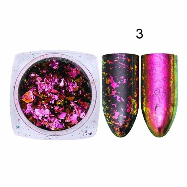 BORN PRETTY Chameleon Irregular Nail Sequins Starry Foils Colorful Glitter 3D Holographic Magic Effect Nail Flakes UV Nail Gel