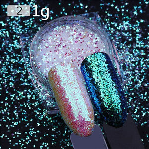 BORN PRETTY Chameleon Irregular Nail Sequins Starry Foils Colorful Glitter 3D Holographic Magic Effect Nail Flakes UV Nail Gel