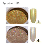 1g Holographic Nail Powder Glitter Laser Holo Shimmer Nail Art Decorations Manicure Shining Chrome Pigment