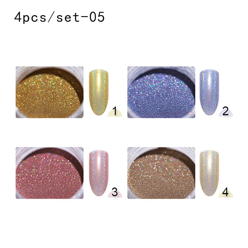 1g Holographic Nail Powder Glitter Laser Holo Shimmer Nail Art Decorations Manicure Shining Chrome Pigment