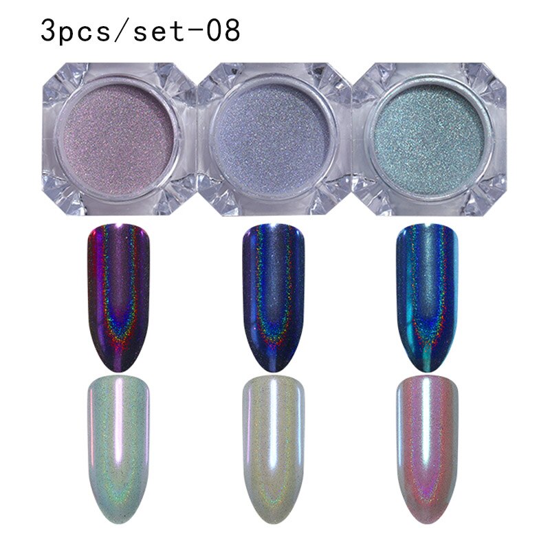 1g Holographic Nail Powder Glitter Laser Holo Shimmer Nail Art Decorations Manicure Shining Chrome Pigment