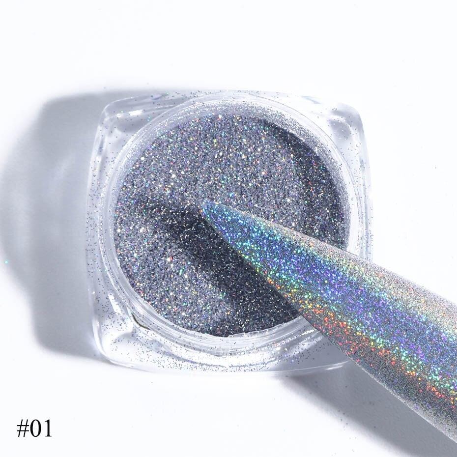 Gradient Laser Mirror Glitter Powder Holographic Sequins Nail Art Chrome Pigment Sparkly Paillette Manicure Decoration JI1028