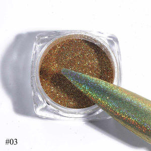 Gradient Laser Mirror Glitter Powder Holographic Sequins Nail Art Chrome Pigment Sparkly Paillette Manicure Decoration JI1028