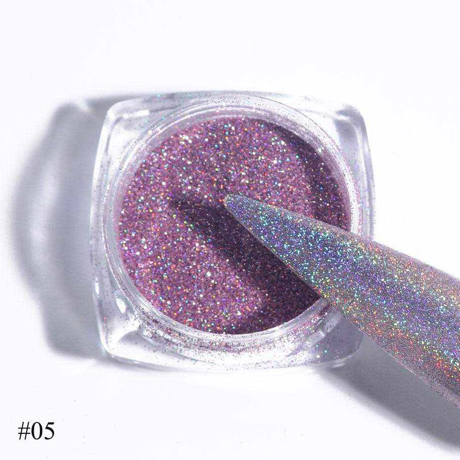 Gradient Laser Mirror Glitter Powder Holographic Sequins Nail Art Chrome Pigment Sparkly Paillette Manicure Decoration JI1028