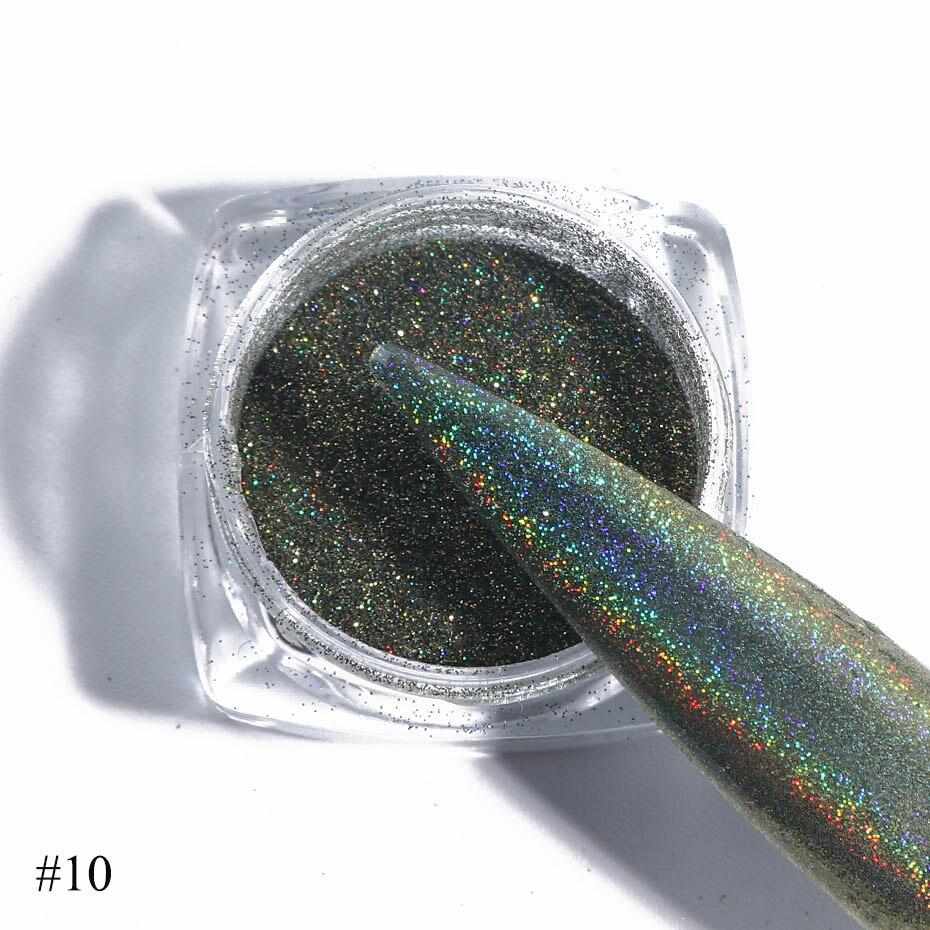 Gradient Laser Mirror Glitter Powder Holographic Sequins Nail Art Chrome Pigment Sparkly Paillette Manicure Decoration JI1028