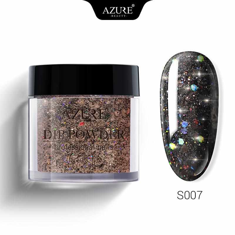 AZURE BEAUTY Holographic Glitter Dipping Powder Nail Art Gradient Color Sparkly Dip Powder Shiny Glitter Dip System Powder