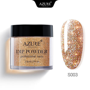 AZURE BEAUTY Holographic Glitter Dipping Powder Nail Art Gradient Color Sparkly Dip Powder Shiny Glitter Dip System Powder