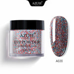 AZURE BEAUTY Holographic Glitter Dipping Powder Nail Art Gradient Color Sparkly Dip Powder Shiny Glitter Dip System Powder