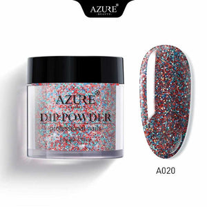 AZURE BEAUTY Holographic Glitter Dipping Powder Nail Art Gradient Color Sparkly Dip Powder Shiny Glitter Dip System Powder