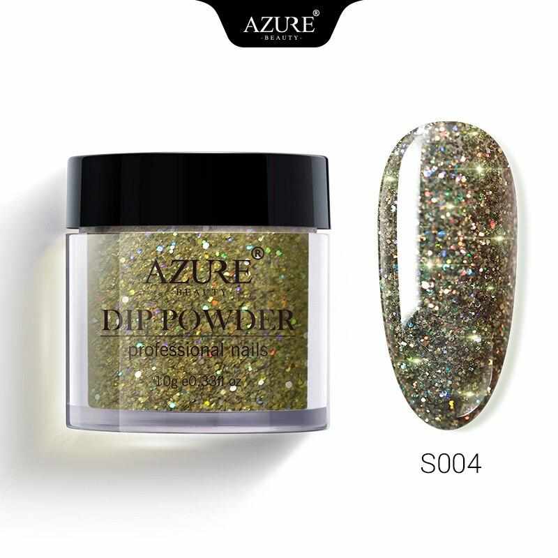 AZURE BEAUTY Holographic Glitter Dipping Powder Nail Art Gradient Color Sparkly Dip Powder Shiny Glitter Dip System Powder