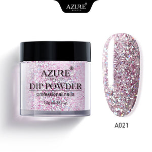 AZURE BEAUTY Holographic Glitter Dipping Powder Nail Art Gradient Color Sparkly Dip Powder Shiny Glitter Dip System Powder